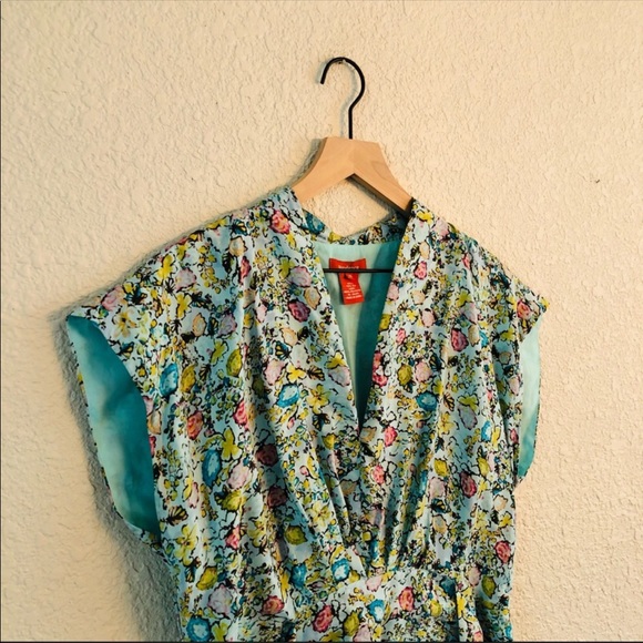 Sundance silk light blue floral tie waist dress size 14 - Picture 11 of 14